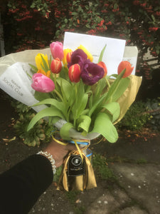 Bright Rainbow Tulips Bouquet